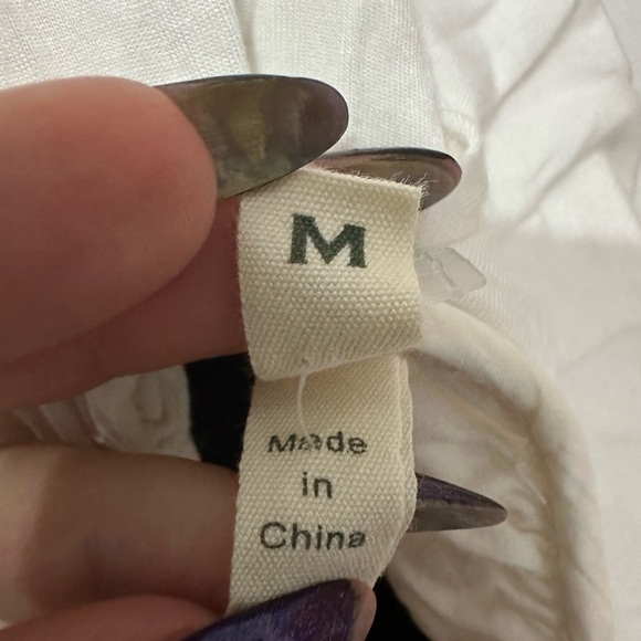 Anthropologie Tiny Embroidered Belted Ivory Shirt Dress -
size Medium - Picture 6 of 10